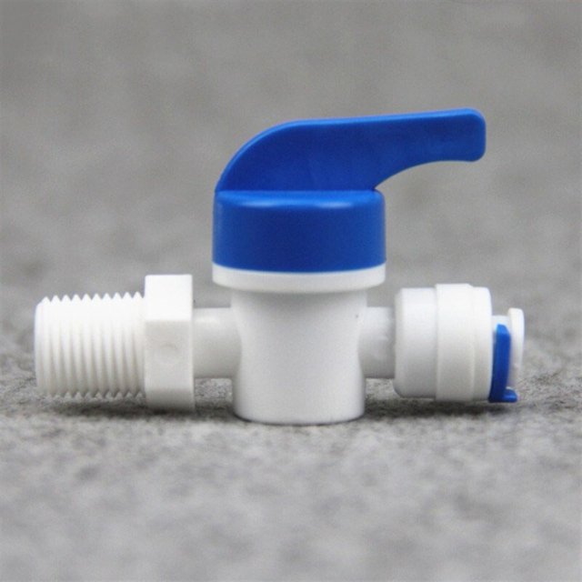 5pcs 1/4" 3/8"OD Tube PE Pipe Fitting Hose Straight Backwash Controlled Ball Valve Aquarium RO Water Filter Reverse Osmosis System ,Easy to Use