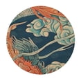thumbnail image 4 of HAOXIT Dragon Round Tablecloth Navy Table Cloth Round Cover Waterproof Table Decor for Kitchen Daily Dinning Party Table 31-35, 4 of 8