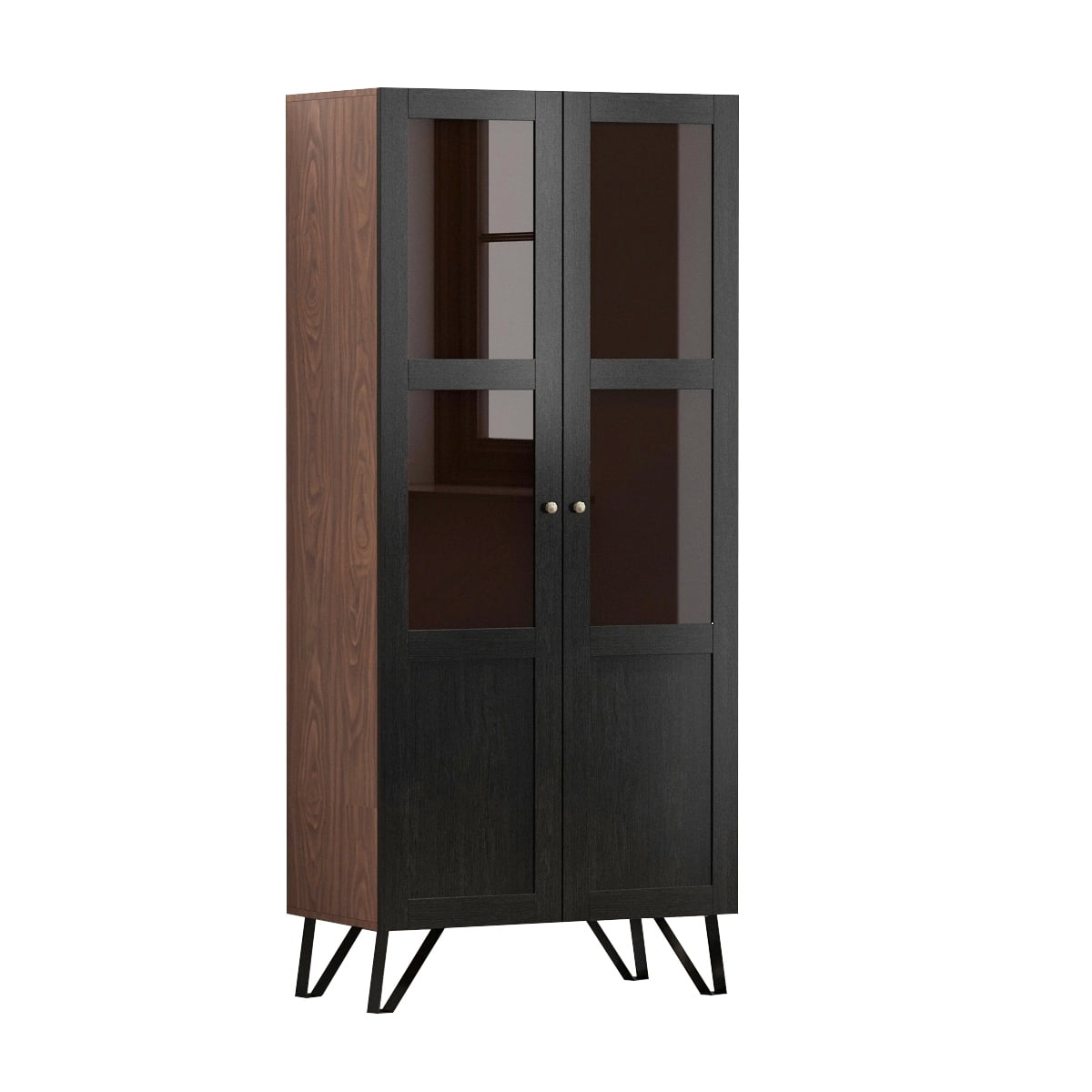 Timechee 70.7”H Tall Bookcase Storage with Acrylic Glass Doors