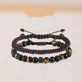 thumbnail image 3 of ievspot 2 Pcs Men Handwoven Bracelet Beaded Matte Agate Stone Healing Spiritual Bracelet Birthday Gifts Men Jewelry, 3 of 8