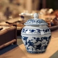 thumbnail image 4 of Tarro de porcelana azul y blanca para guardar té, recipiente hermético de cerámica para cocina. Estilo C, 4 of 9