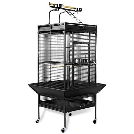 Prevue Select Wrought Iron Parrot Bird Cage 24x20x60", Black