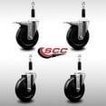 thumbnail image 2 of 5 Inch SS Soft Rubber Swivel 7/8 Inch Expanding Stem Caster Set 2 Brake, 2 of 2