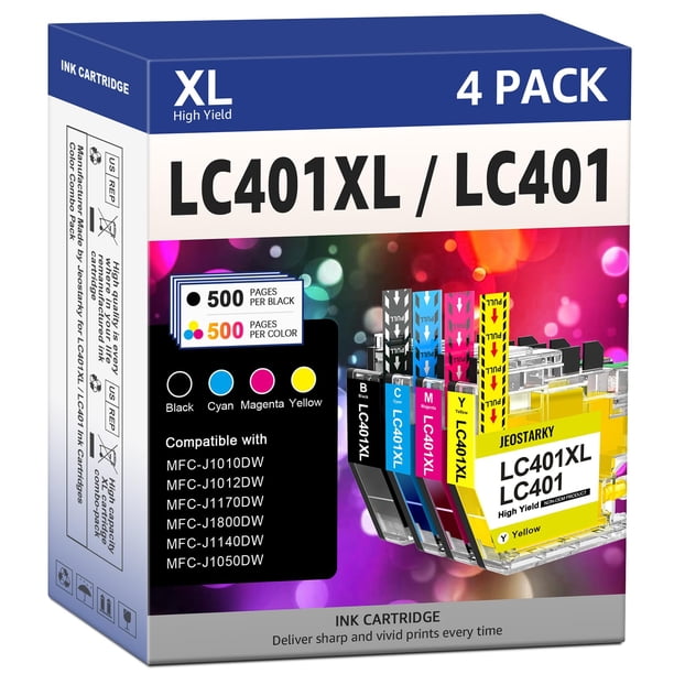 Cartuchos de Tinta Jeostarky LC401XL Compatibles para Brother