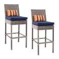 thumbnail image 1 of Prime Garden Rattan Patio Bar Stool with Cushion Set of 2 Navy, 1 of 7