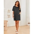 thumbnail image 2 of Ekouaer Sleep Shirts for Women Nightgown Short Sleeves T shirt Night Dress Round Neck Womans Nightgown with Pocket, 2 of 6
