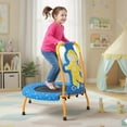 thumbnail image 4 of Gymax Mini Trampoline avec Poignée Rembourrée en Mousse et Housse de Sécurité Rembourrée pour Enfants de 3+ Ans Bleu, 4 of 10