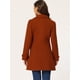 thumbnail image 4 of Abrigo Largo de invierno Allegra K con bolsillos para mujer un solo pecho Rojo Ladrillo XL, 4 of 6