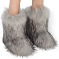 thumbnail image 2 of Botas Invierno A Media Pantorrilla Nieve Piel Sintética Peludas Mujeres Esponjosas Cálidas Cómodas Zapatos Planos Al Aire Libre, 2 of 8