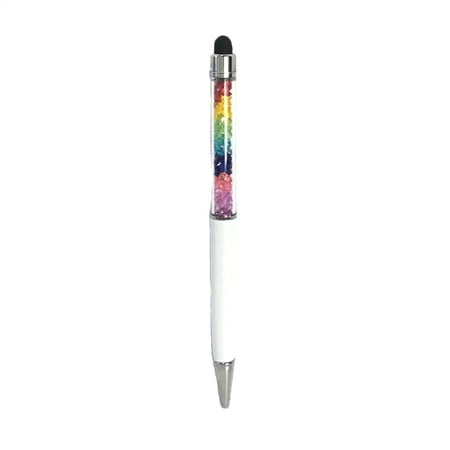 - Rainbow Crystal 2 in 1 Ball Point Pen Touch Screen Stylus Pen, White