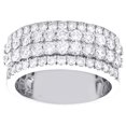 thumbnail image 2 of 10K White Gold Round Diamond Tier Prong Set Weddinng Band 10mm Pave Ring 2.50 CT, 2 of 5