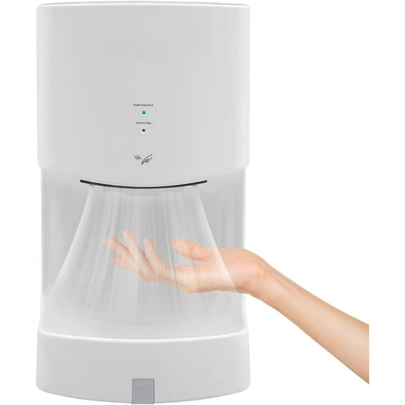 1000W Automatic Hand Dryer with Detachable Drain Tray,Wall Mounted Hand Dryer for Home Bathroom,Hotels, Restaurants, White,110V