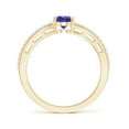 thumbnail image 2 of ANGARA Natural Solitaire Oval Tanzanite Bypass Ring with Diamond Accents in 14K Yellow Gold for Women (Size-7x5mm) | December Birthstone, Anniversary, Jewelry Gift for Women | Natural Tanzanite Ring, 2 of 7