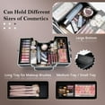 thumbnail image 2 of Frenessa Estuche Organizador de Cosméticos Caja de Almacenamiento de Maquillaje Profesional 4 Bandejas con Divisor Estuche de Viaje con Cerradura Caja de Maquillaje de Viaje Portátil para Maquillador,, 2 of 5