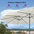 thumbnail image 4 of PURPLE LEAF 15ft Patio Umbrella with Base Included Double-Sided Rectangle Outdoor Umbrella Table Market Umbrella with Crank for Backyard Pool Garden Deck, Cream, 4 of 10