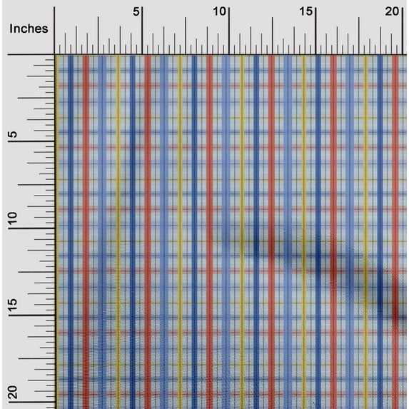 oneOone Cotton Flex Fabric Madras Check Printed Fabric 1 Yard 40 Inch Wide