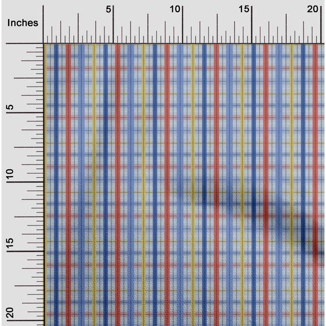 oneOone Viscose Chiffon Fabric Madras Check Print Fabric BTY 42 Inch Wide