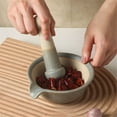thumbnail image 4 of Pounders Household Ceramic Grinding Bowl Kitchen Garlic Pounding Tools Mortar and Pestle Set High Temperature Ceramic Garlic Presses, 4 of 5