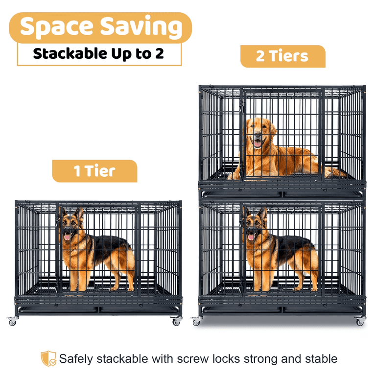 Homey Pet 47 Inch Dog Cage Large Dogs, Indestructible Heavy Duty