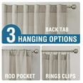 thumbnail image 3 of Turquoize Natural Linen Light Filtering Semi Sheer Living Room Curtains Back Tab Loop Pocket 2 Panels for Bedroom,52" X 96", Oatmeal, 3 of 6