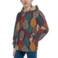 thumbnail image 2 of Lsque Autumn Leaves Patten Youth Hoodie Sweatshirt Pullover with Kangaroo Pocket Boys and Girls Hoodie Warm Hoodie for Kids-Small, 2 of 6