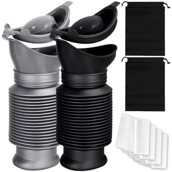 Portable Urinal for Men,Collapsible Pee Bottles for Men and Women,750 ml,A Set of 2 Car Urine Bottles,with Disposable Bags,Storage Bags,Suitable for Outdoor Camping,Tourism,Traffic Jams