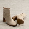 thumbnail image 2 of BURUDANI Women's Suede Buckle Strap Block Heel Ankle Boots, 2 of 5