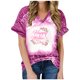 thumbnail image 1 of Top de manga corta con estampado de degradado Sexy de verano para mujer con cuello en V y estampado de día regular para mujer OAVQHLG3B Store lin121212, 1 of 5