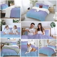 thumbnail image 5 of 3 Piece Ombre Blue Purple Duvet Cover Set Full Size, Microfiber Comforter/Quilt Cover with Corner Ties and 2 Pillowcases, Colorful Painting All Season Soft Bedding with Zipper Closure, 5 of 8