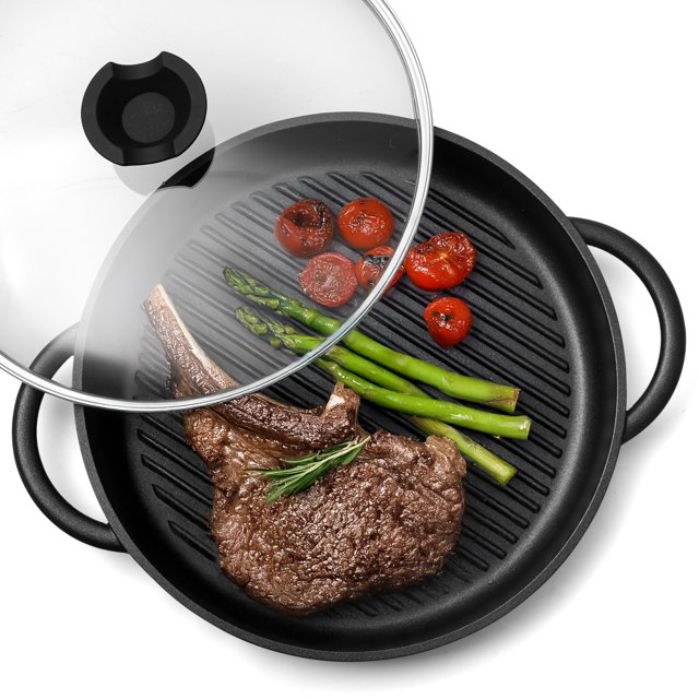 Sartén antiadherente Moss & Stone de aluminio fundido de 30 cm con tapa