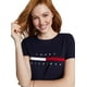 thumbnail image 3 of Camiseta Tommy Hilfiger para mujer, corte regular, logotipo bordado, 3 of 5