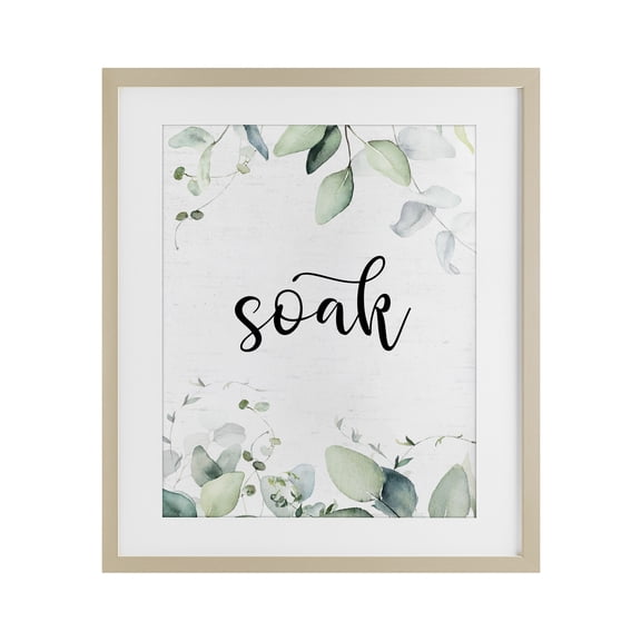 Soak Leafy Herbs Birch Framed Print Under Glass, design by Lettered and Lined