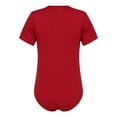 thumbnail image 5 of Yeahdor Mens One Piece Short Sleeve Bodysuit Pajamas Press Button Crotch Romper T-Shirt Nightwear Red-A XL, 5 of 7