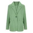 thumbnail image 5 of ZQUUVOU Blazers for Women Business Casual Fashion Solid Color One Button Coat Long Sleeve Notch Lapel Suits Jackets with Pocket Mint Green, 5 of 7