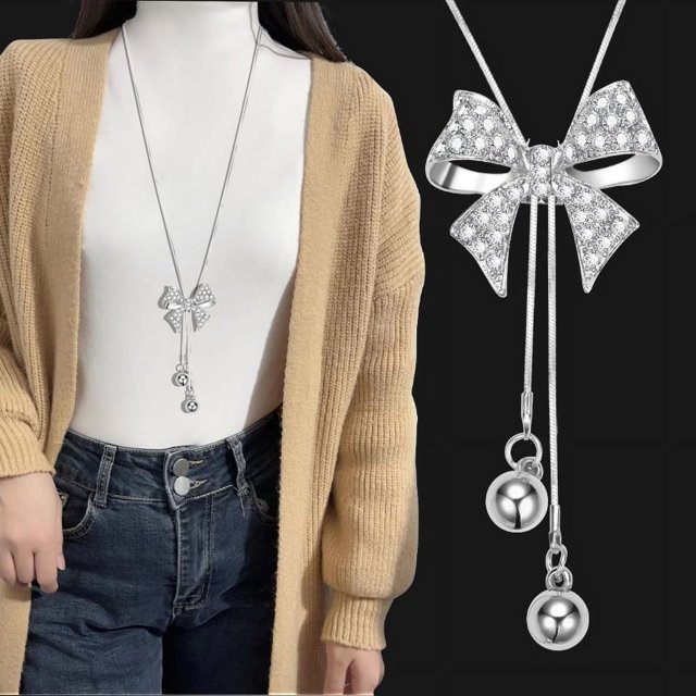 Collar de cadena de suéter de payaso de cristal para mujer, estilo coreano, con cadena de suéter para ropa, colgante de borla larga