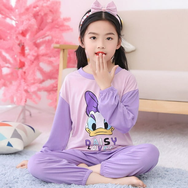 Pijamas de Disney conjunto de pijamas para ninos ropa de dormir para ninos pantalones de manga corta de verano para ninas Pijama fino de dibujos animados para ninos altura infantil de 140 150cm