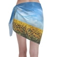 thumbnail image 2 of JUNZAN Women Chiffon Short Sarongs Cover Ups Beach Swimsuit Wrap Skirt,Blooming Sunflower Field, 2 of 7