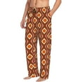 thumbnail image 2 of Uemuo 70's Retro Pattern Men's Wide Leg Palazzo Lounge Pants with Pockets Light Weight Loose Comfy Casual Pajama Pants-Small, 2 of 9