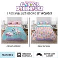 thumbnail image 7 of Gabby's Dollhouse Kids 5 Piece Teal Blue White Reversible Comforter, Bed in a Bag, Full, 7 of 7