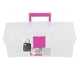 thumbnail image 1 of Caja Vanity TRANSPARENTE Santul con BROCHE ROSA y Candado DE Combinación, 1 of 5
