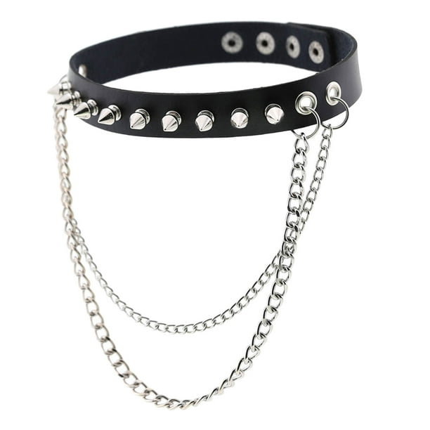 de Cuello Gótico Punk para Hombre para Mujer Colr de Remache de de Cuero Sunnimix Gargantilla Punk Gothic Collar