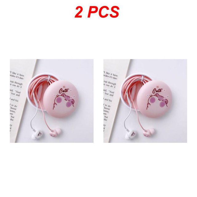 1~5PCS Earphone Holder Case with Subwoofer Earphone Line Cartoon Red Rice Storage Protective Box Headphone Bag Earbuds Style A 2pcs