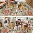 thumbnail image 5 of Vintage Daisy Floral Area Rugs 3'x5', Small Throw Rugs for Living Room Bedroom, Spring Flowers Botanical Leaves Rustic Indoor Outdoor Rug Non-Slip Low Pile Carpet Runner Reversible Floor Mats, 5 of 8