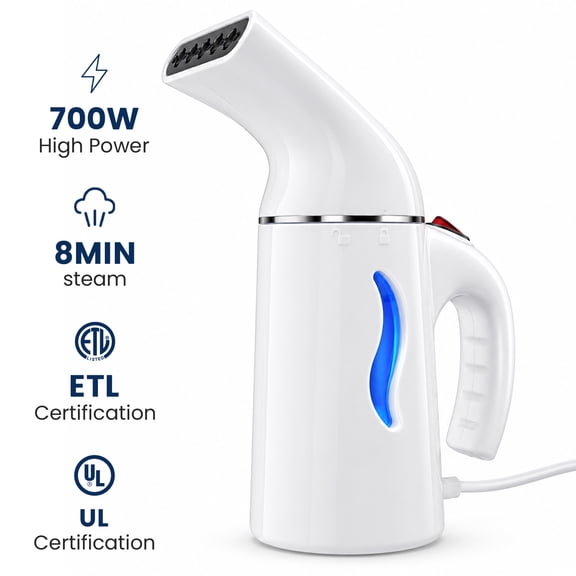 Steamer for Clothes, Handheld Garment Steamer ,Fast Wrinkle Remover Portable Garment Steamer, Ideal for Home, Office, Travel, White