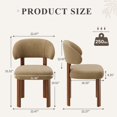 thumbnail image 3 of AFO Modern Velvet Solid Print Dining Side Chairs, Khaki (Set of 4), 3 of 9