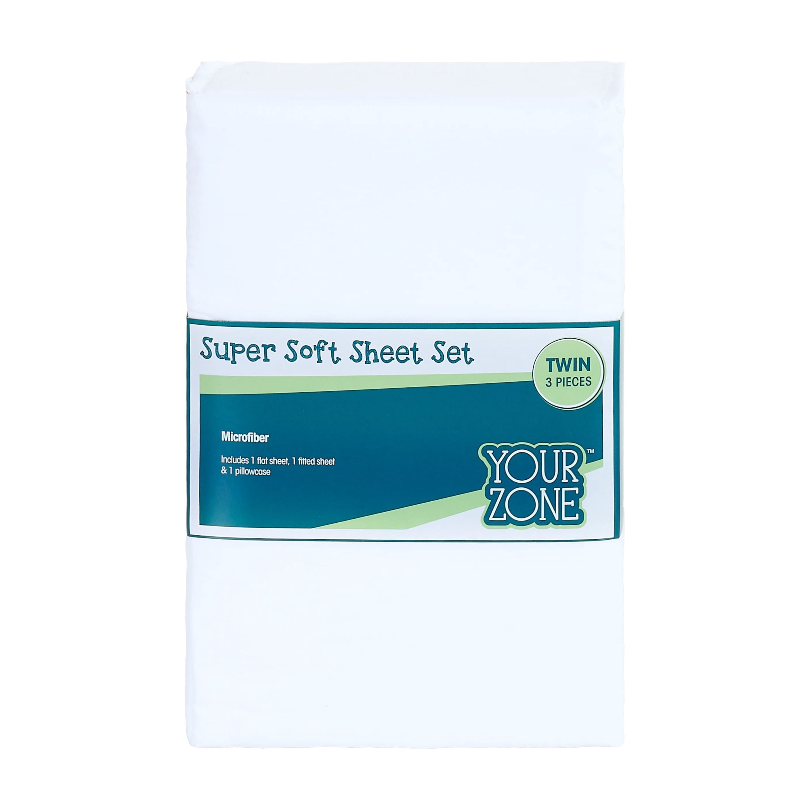 Your Zone 3-Piece Kids Microfiber Sheet Set, White, Twin