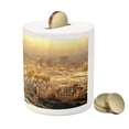 thumbnail image 3 of Cityscape Piggy Bank, Westminster Aerial View Thames River and London Urban Scene Panoramic, Ceramic Coin Bank Money Box for Cash Saving, 3.6" X 3.2", Multicolor, by Ambesonne, 3 of 4