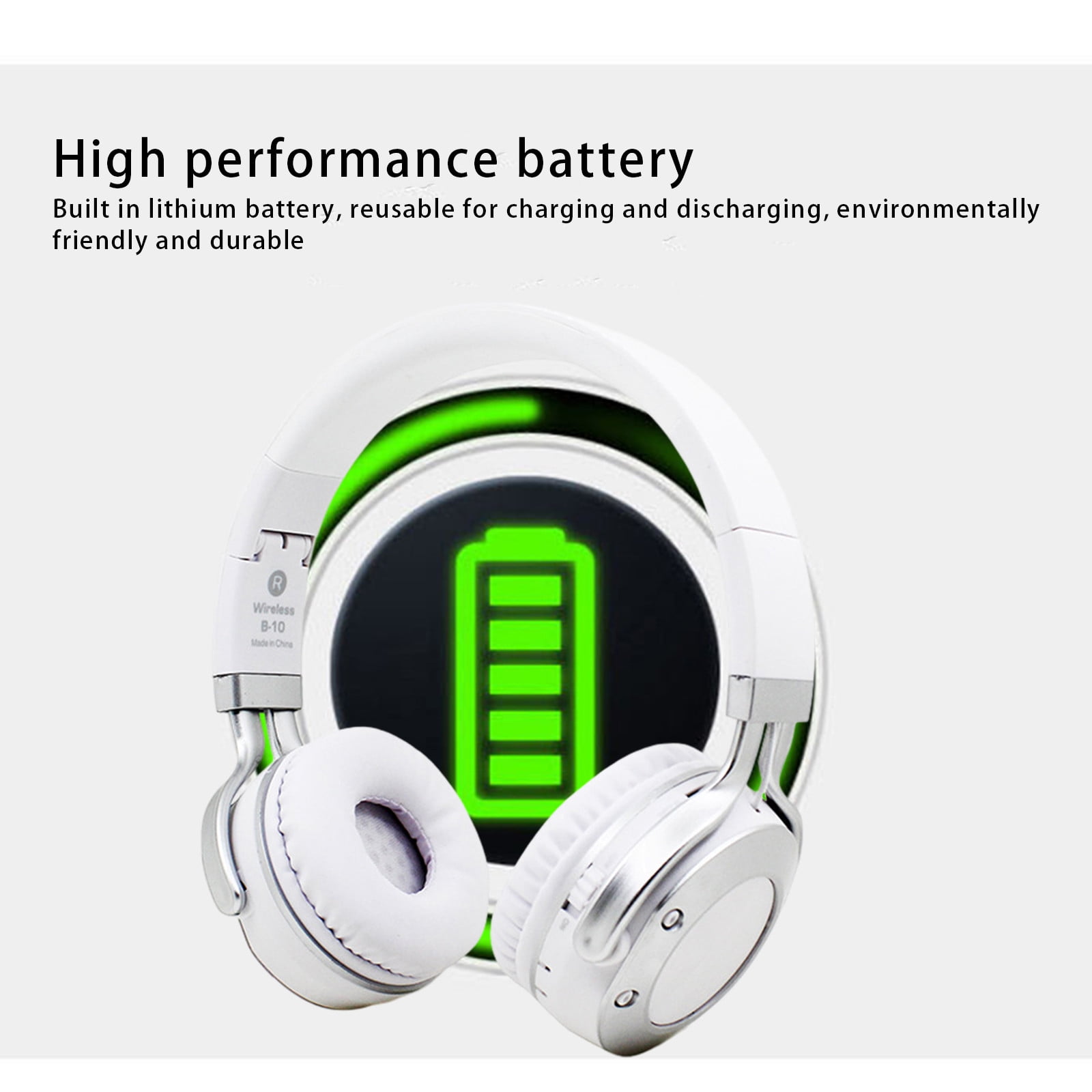 Wireless Earbuds Bluetooth Headphones 80hrs Playback Ear Buds Power Display with Noise Canceling Mic with Earhooks for Sports/Workout/Running(Silver)