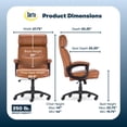 thumbnail image 2 of Serta Comfort Executive Big & Tall Ergonomic Office Chair Bonded Leather Cognac, 2 of 11