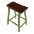 thumbnail image 4 of Satori Saddle Seat Counter Stool, Rustic Green and Walnut, 4 of 4